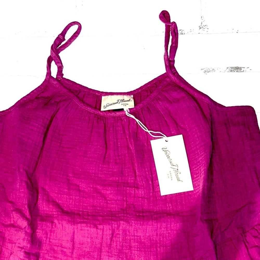 🍩 NWT Universal Thread Pink Tiered Tank Dress Small - Picture 4 of 9